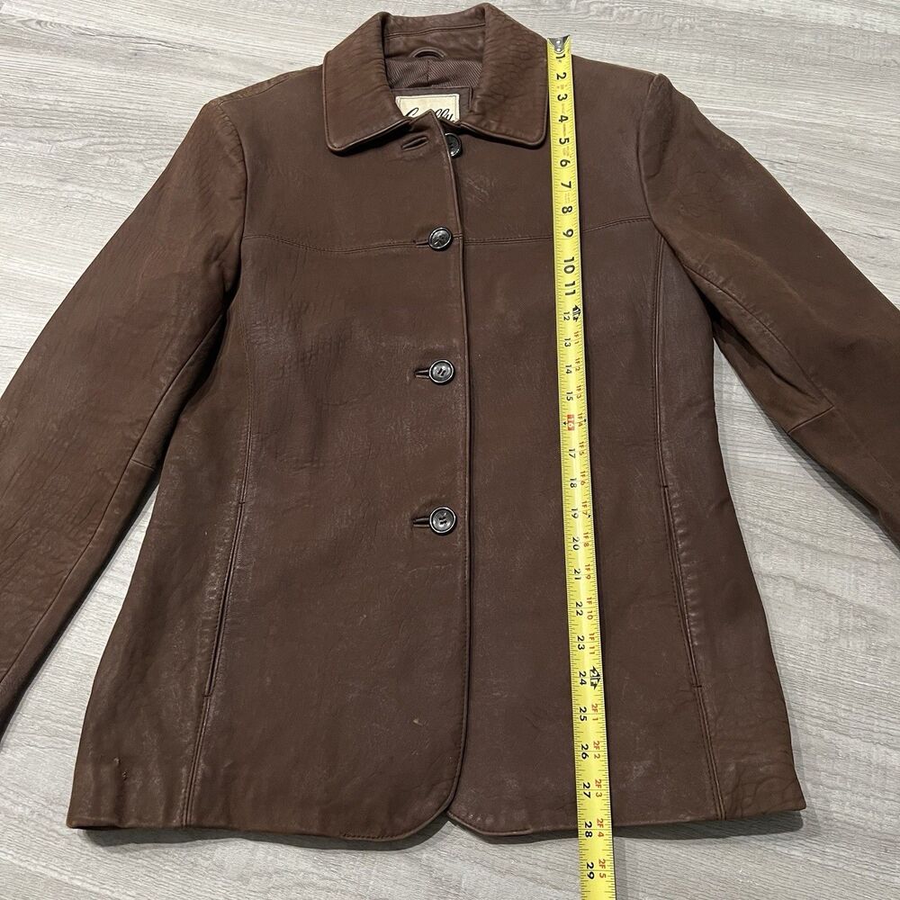 Scully Womens Brown Leather Button Down Jacket Si… - image 3